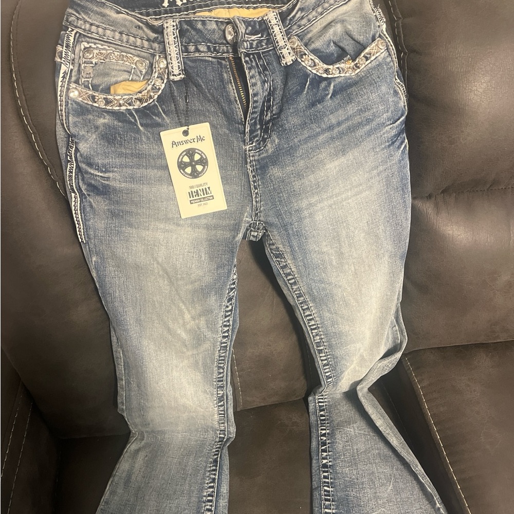 Artistic Blue Flare Jeans for Women